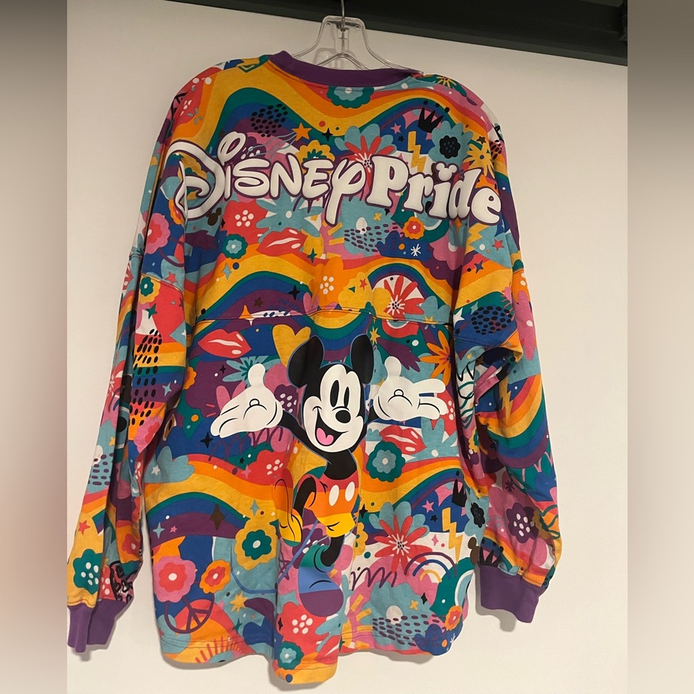 Mickey Mouse Spirit Jersey Disney Pride Puff Print Long Sleeve Adult Size Medium